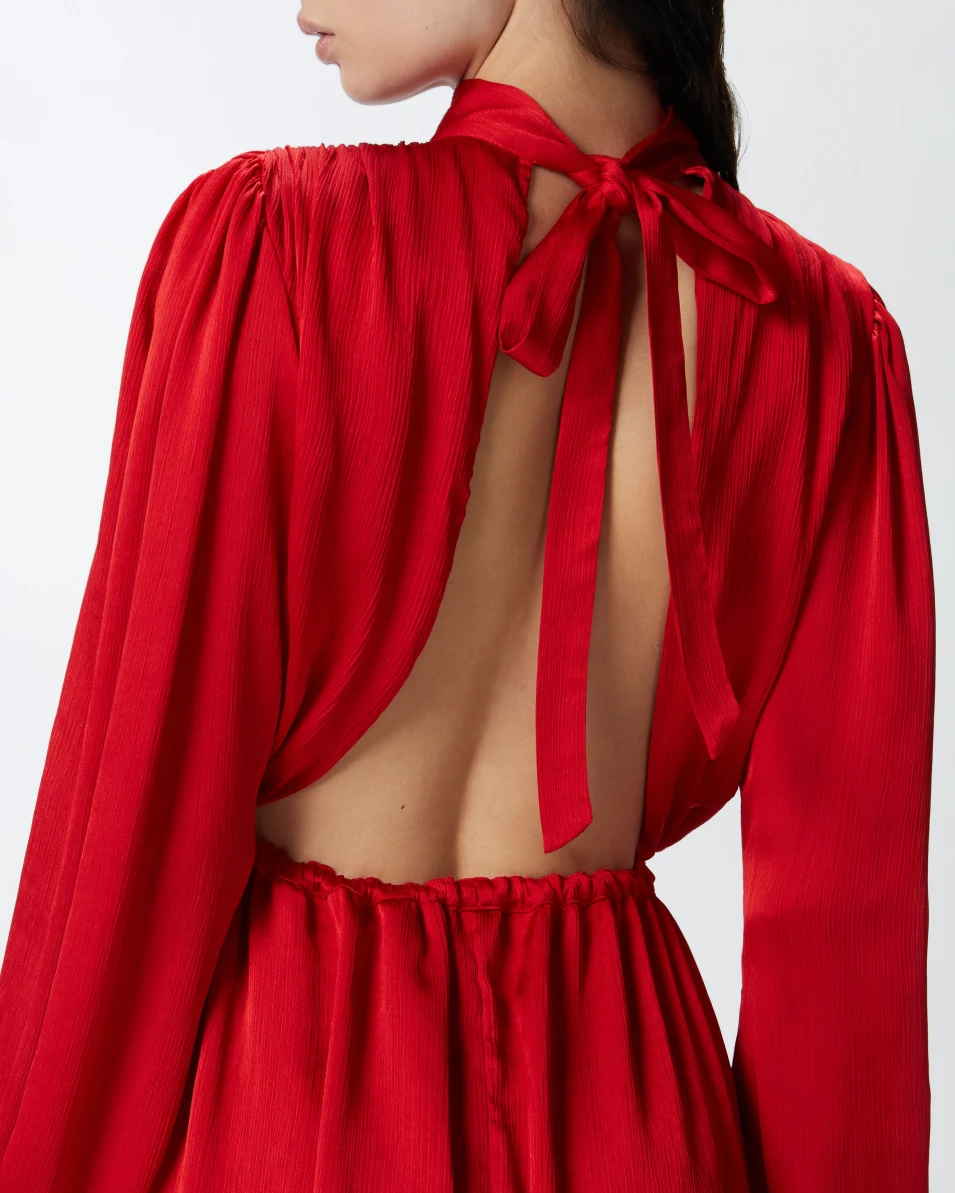 Dress PINKO Crinkle fabric mini dress with open back "MONTAUBAN" - Image 8