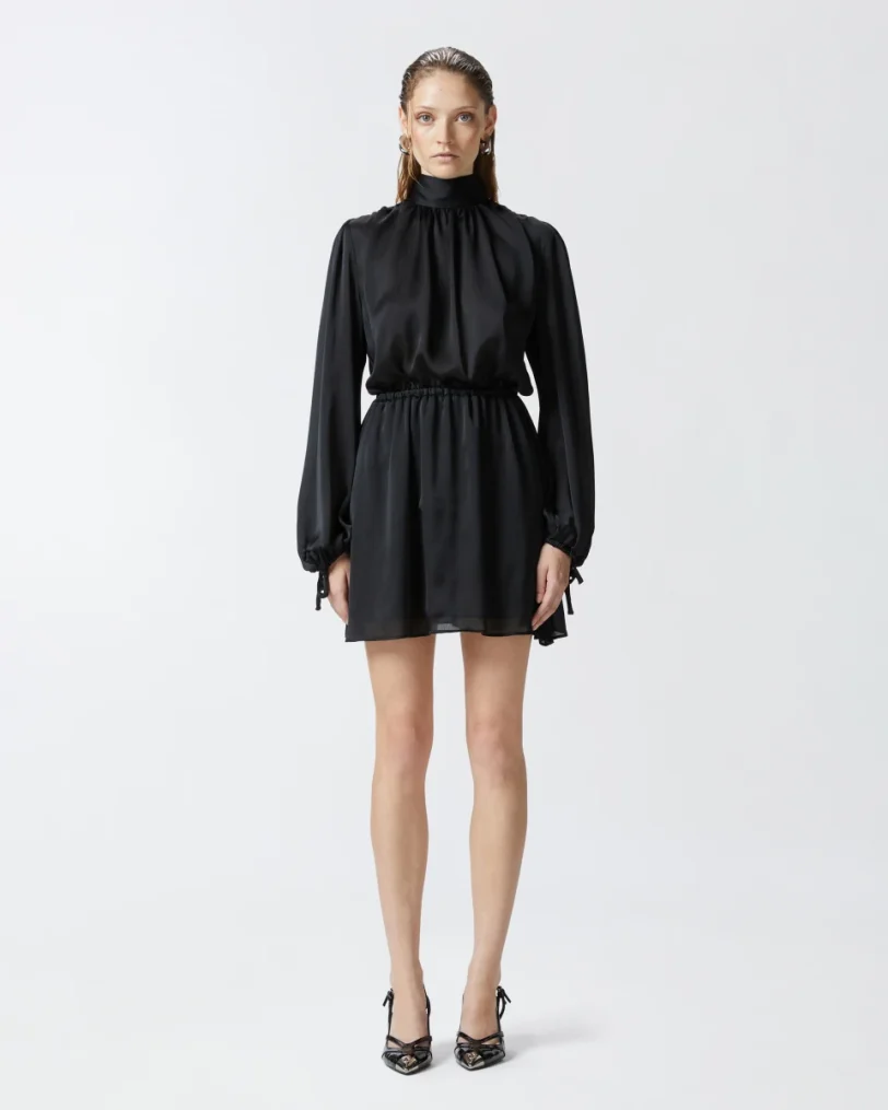 Dress PINKO Crinkle fabric mini dress with open back "MONTAUBAN"