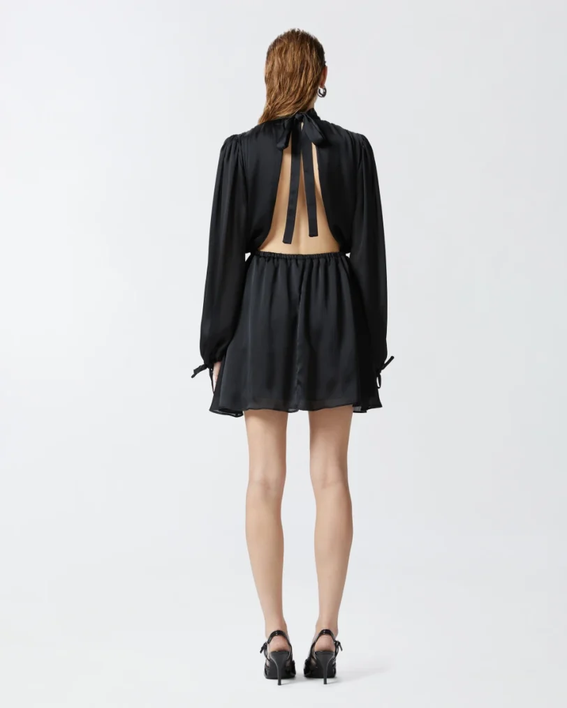 Dress PINKO Crinkle fabric mini dress with open back "MONTAUBAN" - Image 3
