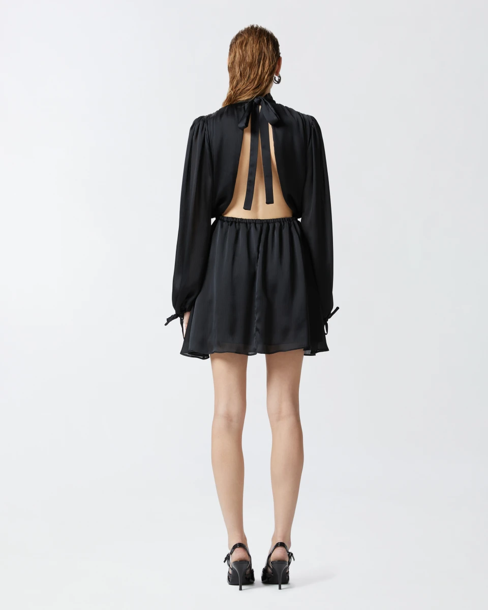 Dress PINKO Crinkle fabric mini dress with open back "MONTAUBAN" - Image 3