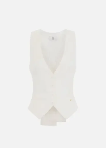 ELISABETTA FRANCHI GL00552E2 Linen-blend gabardine waistcoat