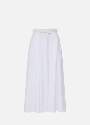 ELISABETTA FRANCHI GO12152E2 Satin skirt with belt