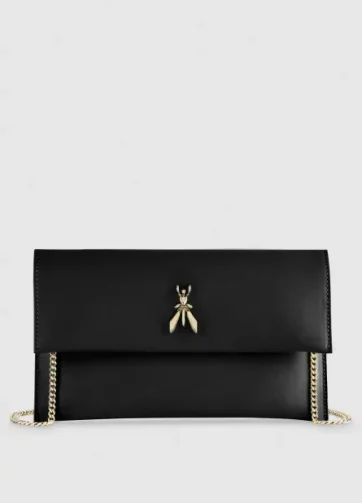 PATRIZIA PEPE Fly leather clutch bag with chain