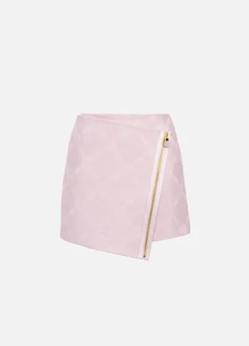 ELISABETTA FRANCHI GO10251E2 Raffia wraparound miniskirt