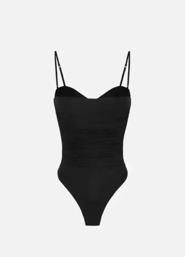 ELISABETTA FRANCHI BO00456E2 Stretch jersey bodysuit with draping