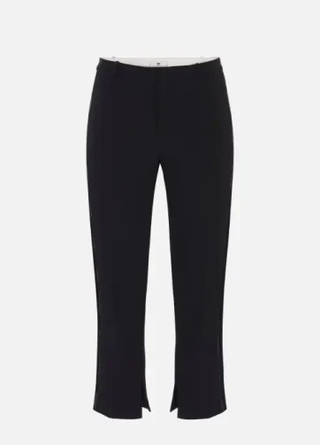 ELISABETTA FRANCHI PA08856E2 Trousers in lightweight crêpe fabric with tuxedo details