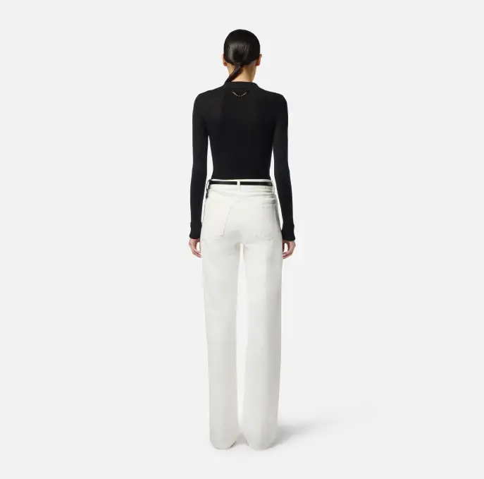 ELISABETTA FRANCHI PJ13I56E2 Jeans with satin bands - Image 5