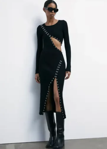 PATRIZIA PEPE Glam rock knit midi dress