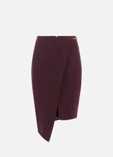 ELISABETTA FRANCHI GO13556E2 Skirt in crêpe fabric with jewel detail