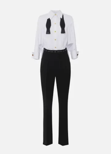 ELISABETTA FRANCHI TU05656E2 Lightweight crêpe and poplin jumpsuit